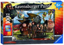 how to train your dragon - Ravensburger XXL Puzzle How To Train Your Dragon 2 100pcs 105496 - 1 nuotrauka