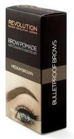 antakiu pomada - Makeup Revolution Brow Pomade priemonė antakiams su šepetėliu 2.5 g. - Medium Brown - 2 nuotrauka