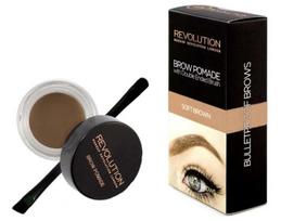 antakiu gelis - Makeup Revolution Brow Pomade priemonė antakiams su šepetėliu 2.5 g. - Soft Brown - 2 nuotrauka
