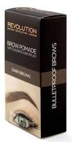 antakiu pomada - Makeup Revolution Brow Pomade priemonė antakiams su šepetėliu 2.5 g. - Dark Brown - 3 nuotrauka