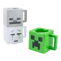 puodeliai minecraft -  Paladone Minecraft, balta/žalia/pilka, 3 vnt. - 2 nuotrauka