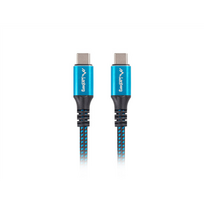 usb c 100w laidas - Lanberg USB-C to USB-C Cable, 1.2 m 8K/30Hz, Black/Blue - 2 nuotrauka