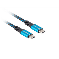 usb c 100w laidas - Lanberg USB-C to USB-C Cable, 1.2 m 8K/30Hz, Black/Blue - 3 nuotrauka