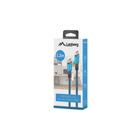 usb c 100w laidas - Lanberg USB-C to USB-C Cable, 1.2 m 8K/30Hz, Black/Blue - 6 nuotrauka