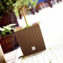 prosperplast rato - Plastikinis vazonas RATO LOW, rudos sp., 40 x 40 x 40 cm - 2 nuotrauka