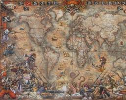puzzle 2000 - Dėlionė Educa Borras Pirates Maps 18008, 2000 vnt. - 2 nuotrauka