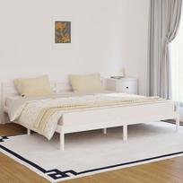 Lovos rėmas, baltos spalvos, 200x200cm, pušies medienos masyvas - Atgauk 20%