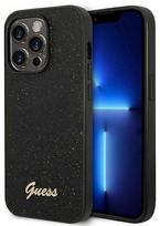 iphone 14 pro max dekliuka - Guess "PC/ TPU Glitter Flakes Metal Logo Case iPhone 14 Pro Max" Black - 1 nuotrauka