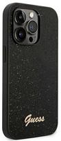 iphone 14 pro max dekliuka - Guess "PC/ TPU Glitter Flakes Metal Logo Case iPhone 14 Pro Max" Black - 3 nuotrauka