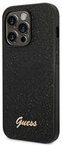iphone 14 pro max dekliuka - Guess "PC/ TPU Glitter Flakes Metal Logo Case iPhone 14 Pro Max" Black - 4 nuotrauka