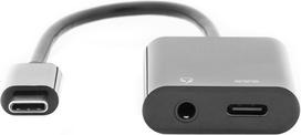 usb c 3.2 gen 2 10gbps laidas - DIGITUS USB Type-C To Type-C + 3.5mm Stereo Adapter - 1 nuotrauka