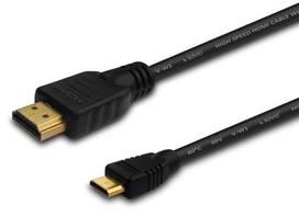 hdmi kabelis 5m - Savio Cable Mini HDMI / HDMI 1.5m Black - 1 nuotrauka