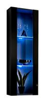 sekcija juoda - ASM Fly E Living Room Wall Unit Set Vertical Glass Black/Black Gloss - 3 nuotrauka