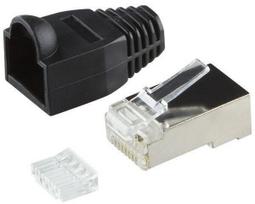 LogiLink RJ-45 Shielded Plug Connector CAT.6 Black 100pcs