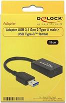 usb type c female to usb a female - Delock Adapter USB 3.1 Type-A Male to Type-C Female 0.15m - 2 nuotrauka