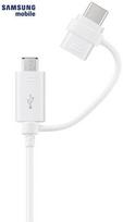 usb jungtis telefonas - Samsung USB To USB Type-C/Micro USB Cable 1.5m White OEM - 2 nuotrauka
