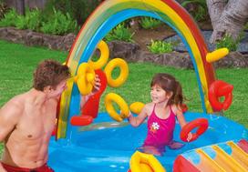 vandens zaidimai - Intex Rainbow Ring Play Center 57453NP - 6 nuotrauka