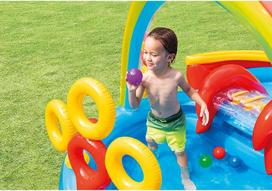 vandens zaidimai - Intex Rainbow Ring Play Center 57453NP - 9 nuotrauka