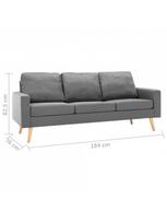 triviete sof - Sofa VLX 3-Seater 288713, šviesiai pilka, 76 x 184 x 82.5 cm - 7 nuotrauka