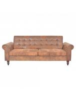 sofa 196 - Sofa-lova VLX Faux Suede Leather 245584, ruda, 196 x 85 x 82 cm - 2 nuotrauka
