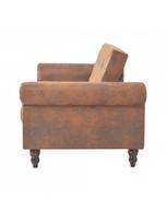 sofa 196 - Sofa-lova VLX Faux Suede Leather 245584, ruda, 196 x 85 x 82 cm - 3 nuotrauka