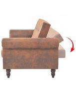 sofa 196 - Sofa-lova VLX Faux Suede Leather 245584, ruda, 196 x 85 x 82 cm - 4 nuotrauka