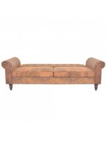 sofa 196 - Sofa-lova VLX Faux Suede Leather 245584, ruda, 196 x 85 x 82 cm - 5 nuotrauka