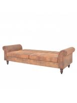 sofa 196 - Sofa-lova VLX Faux Suede Leather 245584, ruda, 196 x 85 x 82 cm - 6 nuotrauka