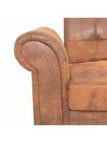 sofa 196 - Sofa-lova VLX Faux Suede Leather 245584, ruda, 196 x 85 x 82 cm - 7 nuotrauka