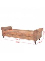 sofa 196 - Sofa-lova VLX Faux Suede Leather 245584, ruda, 196 x 85 x 82 cm - 9 nuotrauka