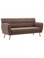 triviete sof - Sofa VLX 3-Seater Fabric 247126, ruda, 70 x 172 x 82 cm - 2 nuotrauka