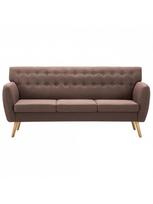 triviete sof - Sofa VLX 3-Seater Fabric 247126, ruda, 70 x 172 x 82 cm - 3 nuotrauka