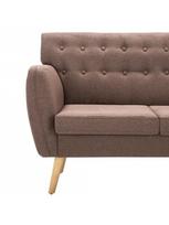 triviete sof - Sofa VLX 3-Seater Fabric 247126, ruda, 70 x 172 x 82 cm - 6 nuotrauka