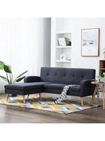 Kampinė sofa VLX L-Shaped 246996, tamsiai pilka, 136 x 186 x 79 cm