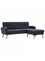 sofos l formas - Kampinė sofa VLX L-Shaped 246996, tamsiai pilka, 136 x 186 x 79 cm - 2 nuotrauka