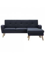 sofos l formas - Kampinė sofa VLX L-Shaped 246996, tamsiai pilka, 136 x 186 x 79 cm - 3 nuotrauka