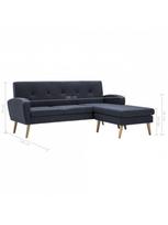 sofos l formas - Kampinė sofa VLX L-Shaped 246996, tamsiai pilka, 136 x 186 x 79 cm - 10 nuotrauka