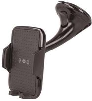 wireless telefono laikiklis - Forever Car Golder With Wireless Charger Black (Juodas) - 1 nuotrauka