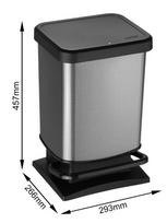 carbu - Šiukšlių dėžė su pedalu Rotho Paso, 20L, juodos (carbon) sp. - 3 nuotrauka