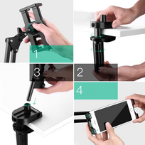 p14 - Ugreen LP142 Universal Holder with Folding Long Arm Black - 8 nuotrauka