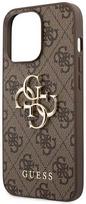 iphone 14 pro max dekliuka - Guess "GUHCP14X4GMGBR PU 4G Metal Logo Case iPhone 14 Pro Max" Brown - 6 nuotrauka