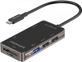 Promate PrimeHub-Lite USB-C Multimedia Hub, HDMI, USB3.0, SD, PD
