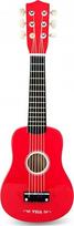 vaikiskos gitaros - Medinė gitara vaikams, raudona, 21 coliai, 6 stygos, Viga - 1 nuotrauka