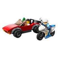 lego motociklas - LEGO City Policijos motociklo ir automobilio gaudynės 60392 - 4 nuotrauka
