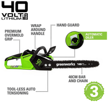 greenworks akumuliatorius 40 v - Greenworks GD40CS18 (be akumuliatoriaus) - 8 nuotrauka