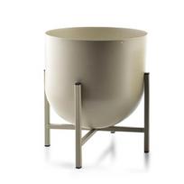 Vazonas Mondex Swen XL HTOP7457, keramika/metalas, Ø 260 mm, smėlio