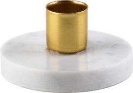 Žvakidė Mondex Cedric Marble HTOP3394, metalas/konglomeratas, Ø 7.5 cm, 40 mm, aukso/balta