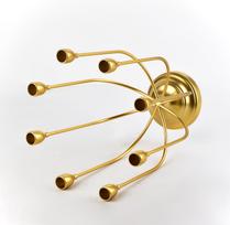 metalines zvakides - Žvakidė Mondex Cedric Gold HTOP3509, metalas, 320 mm, aukso - 2 nuotrauka