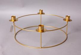 metalo dekoracija - Žvakidė Mondex Cedric Gold HTOP3424, metalas, Ø 30 cm, 115 mm, aukso - 2 nuotrauka
