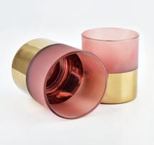led zvakides - Žvakidė Mondex Rita Pink HTID1070, stiklas, Ø 100 cm, 125 mm, aukso/rožinė - 2 nuotrauka
